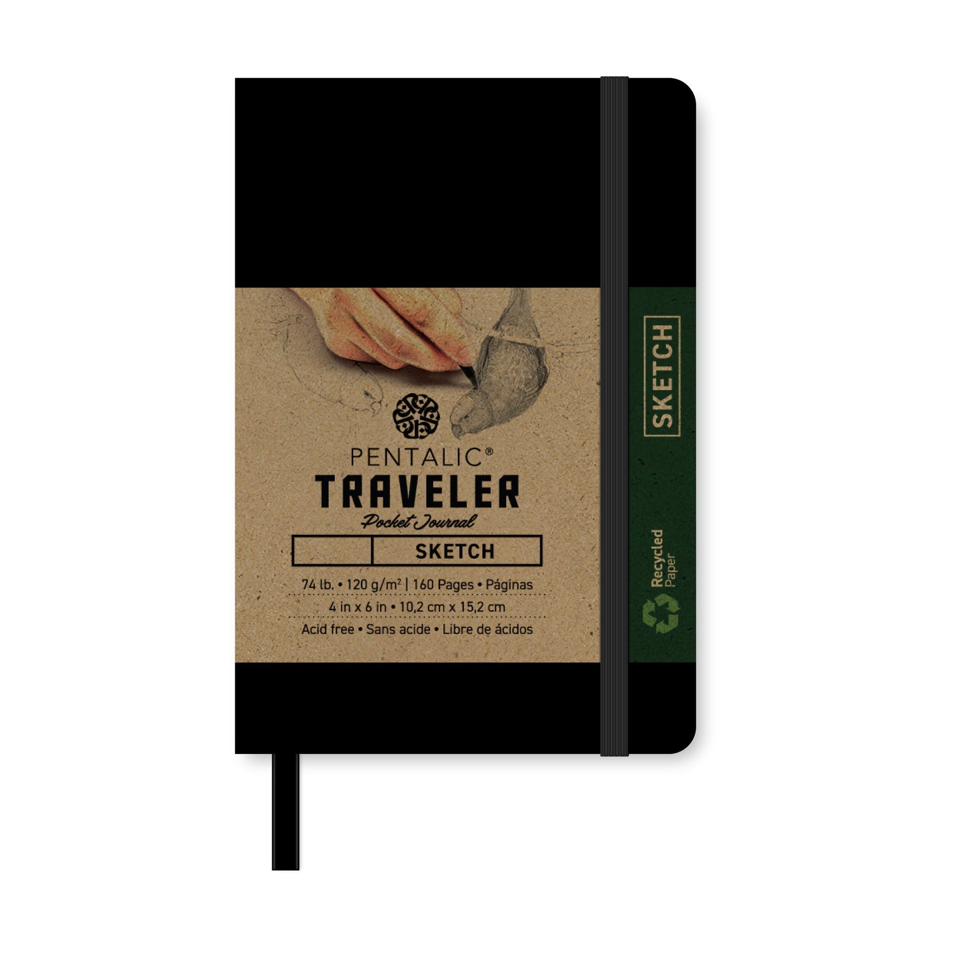Pentalic 4" x 6" Pocket Sketchbook Traveler Journal view 2