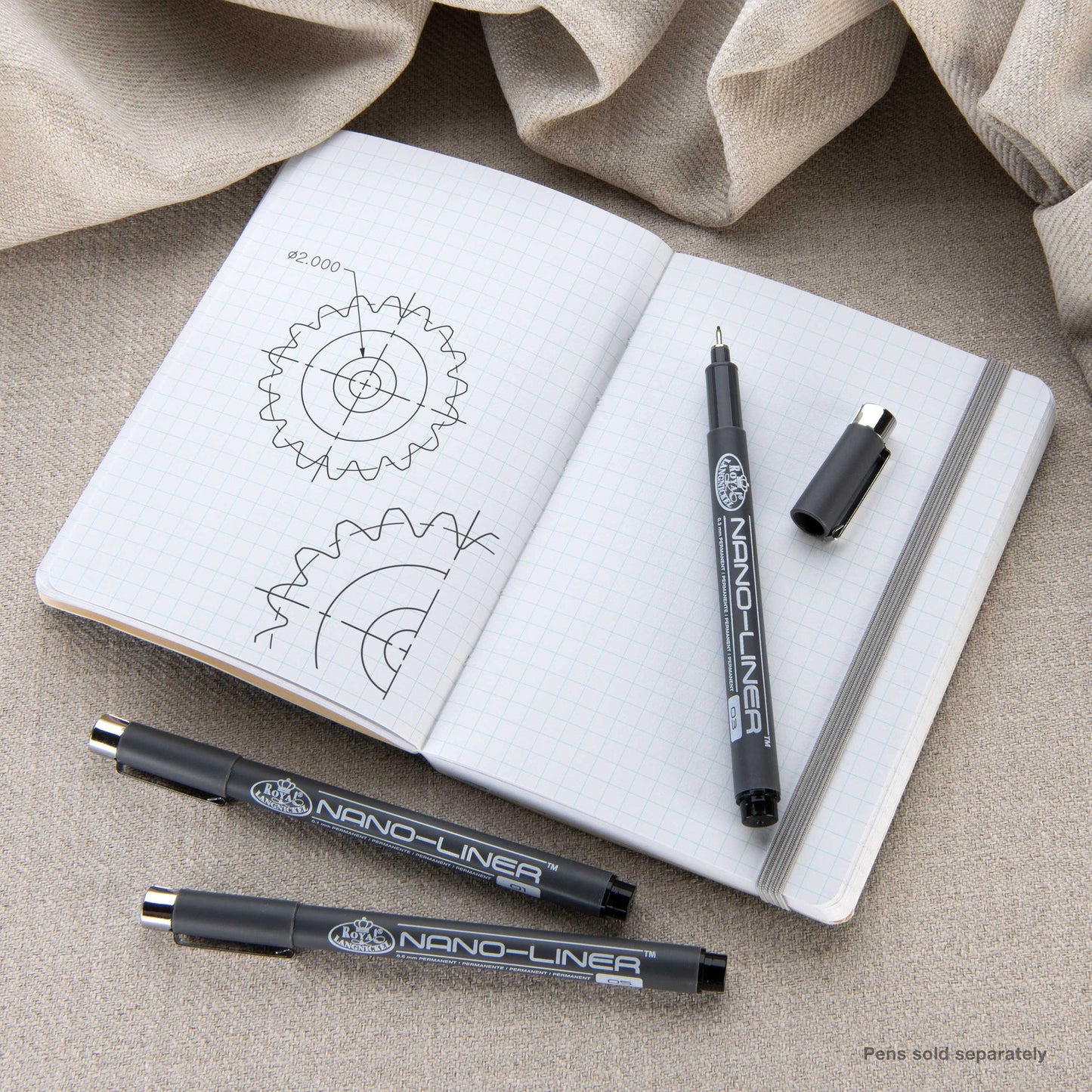 WAL-PTL-016142-2GY | Pentalic - 4"x 6" Gray Traveler Pocket Artist Journal, Drawing Sketchbook, 160 Pages, 74 lb. Grid Paper