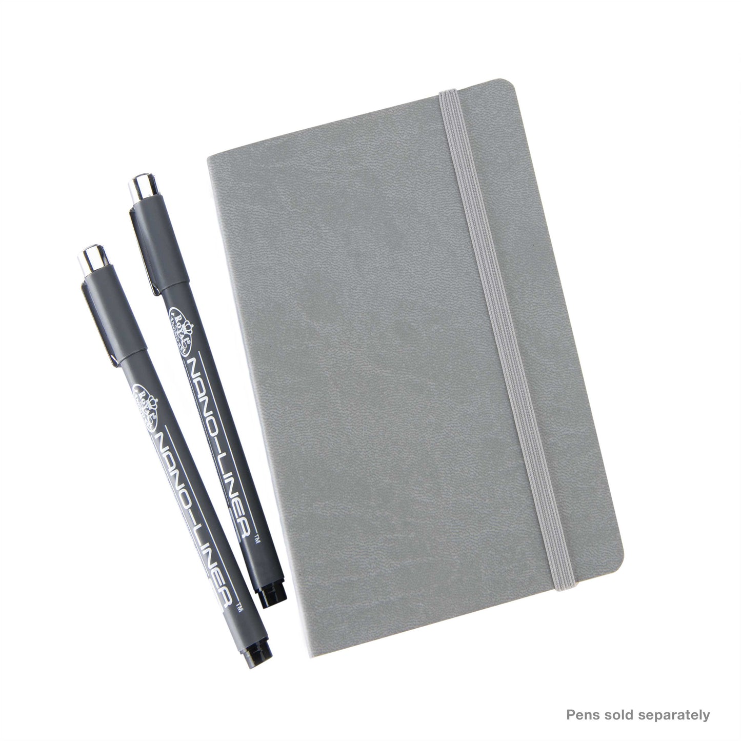 WAL-PTL-016142-2GY | Pentalic - 4"x 6" Gray Traveler Pocket Artist Journal, Drawing Sketchbook, 160 Pages, 74 lb. Grid Paper