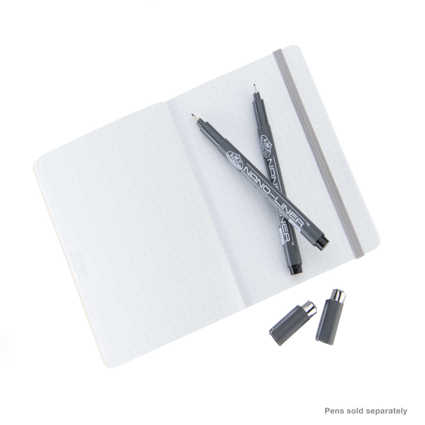 WAL-PTL-016142-2GY | Pentalic - 4"x 6" Gray Traveler Pocket Artist Journal, Drawing Sketchbook, 160 Pages, 74 lb. Grid Paper