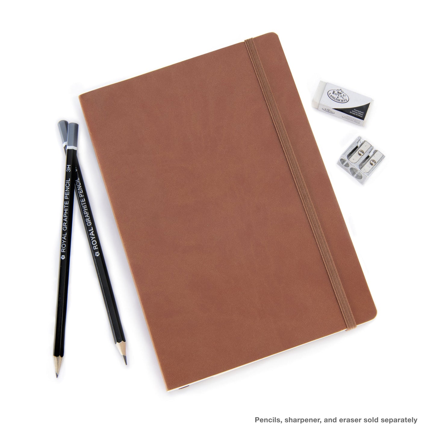 WAL-PTL-016163-2BR | Pentalic - 8" x 6" Brown Traveler Pocket Artist Drawing Journal, 160 Pages, 74 lb. Paper