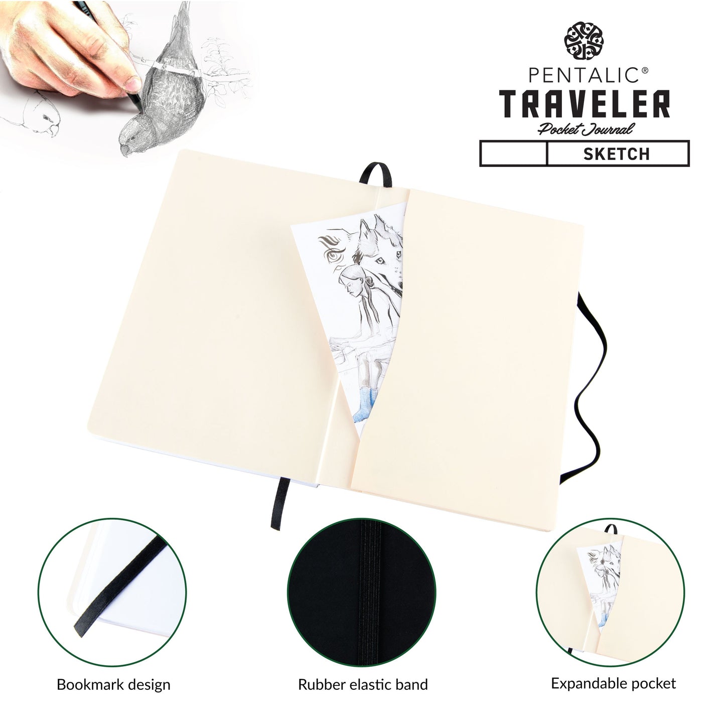 PTL-016163 Series | Traveler Pocket Journal - Sketch/Blank